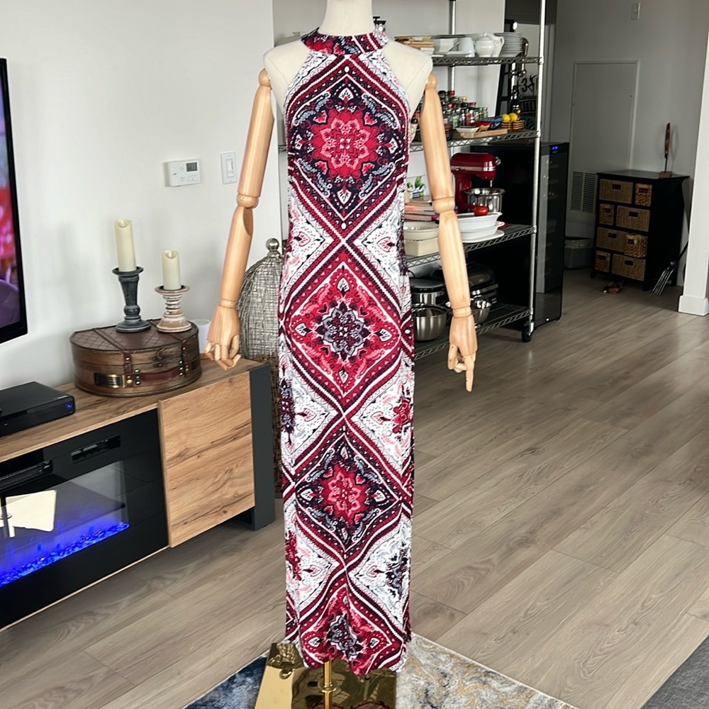 New VENUS Tile Print Red White & Blue Celebration Dress! SzL